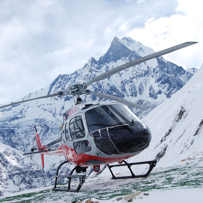 Standing at an altitude of 5,500 m it offers an astonishing view of Mt. Everest. 