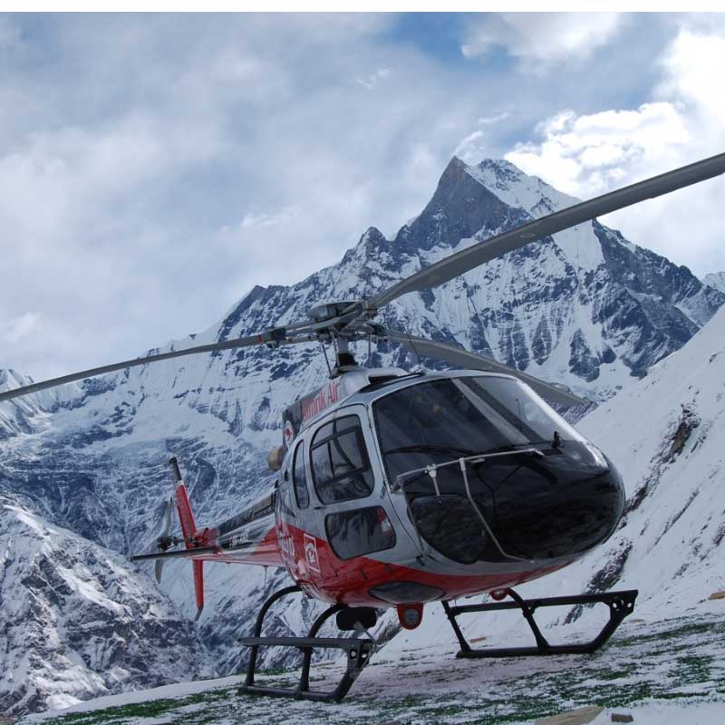 Standing at an altitude of 5,500 m it offers an astonishing view of Mount Everest